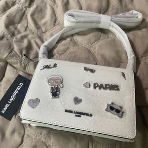 White Karl Lagerfeld Paris Crossbody Bag